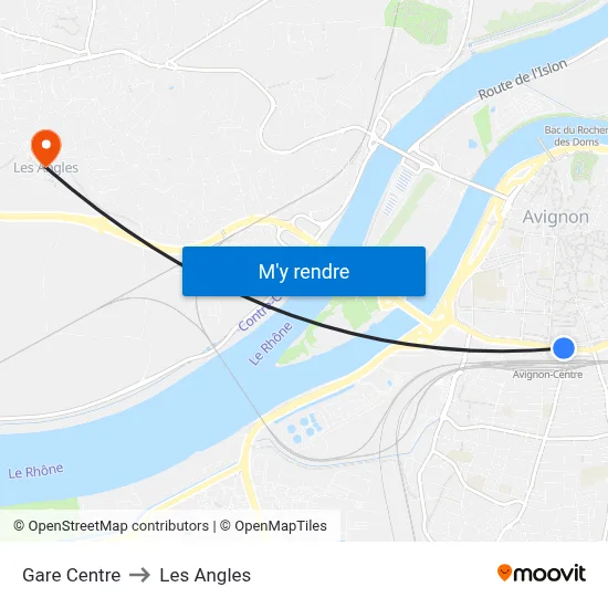 Gare Centre to Les Angles map