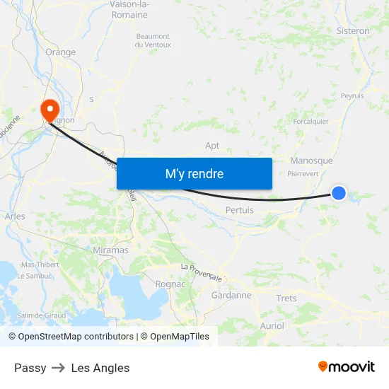 Passy to Les Angles map