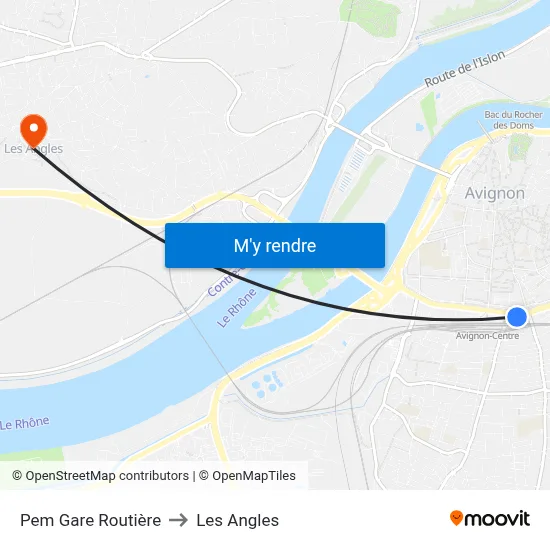 Pem Gare Routière to Les Angles map