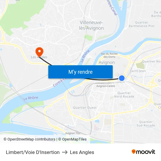Limbert/Voie D'Insertion to Les Angles map