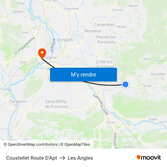 Coustellet Route D'Apt to Les Angles map