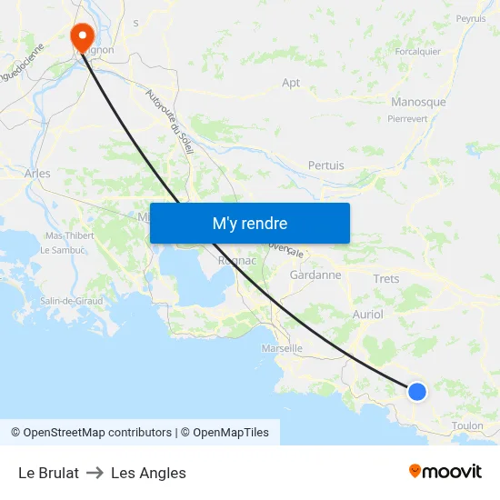 Le Brulat to Les Angles map