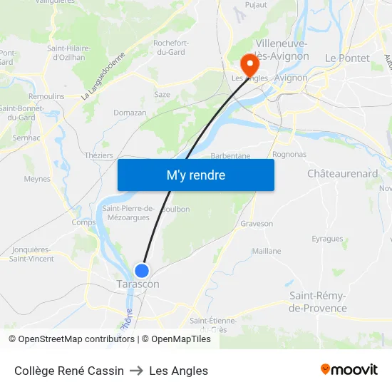 Collège René Cassin to Les Angles map