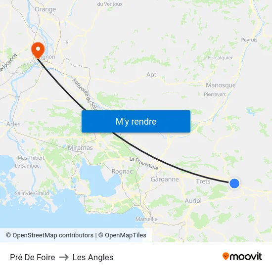 Pré De Foire to Les Angles map