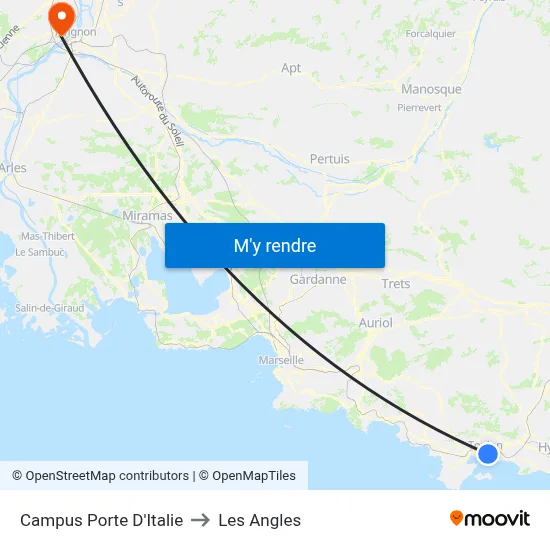 Campus Porte D'Italie to Les Angles map