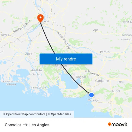 Consolat to Les Angles map