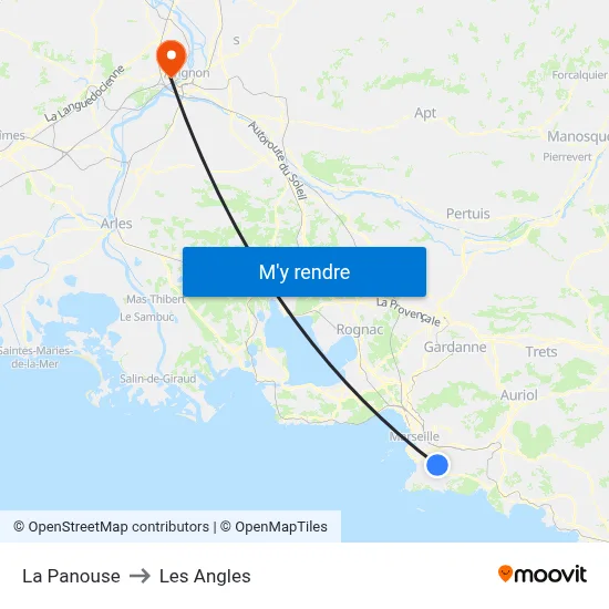 La Panouse to Les Angles map