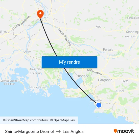 Sainte-Marguerite Dromel to Les Angles map