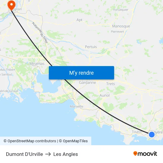 Dumont D'Urville to Les Angles map