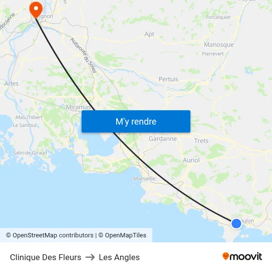 Clinique Des Fleurs to Les Angles map