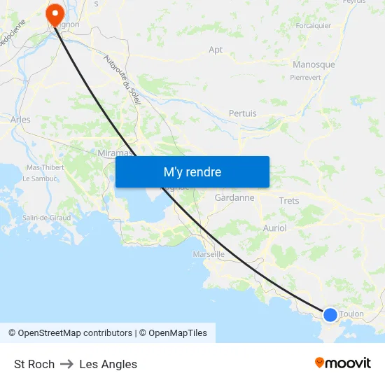 St Roch to Les Angles map