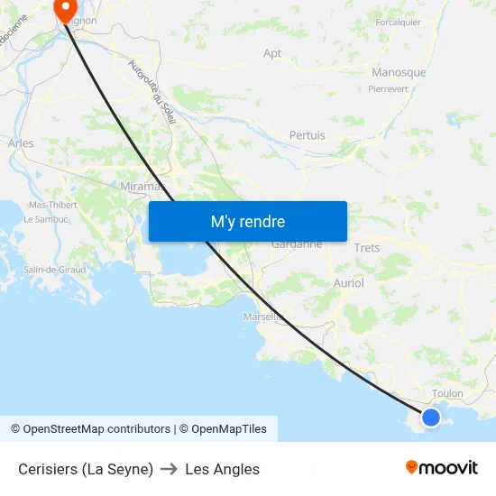 Cerisiers (La Seyne) to Les Angles map