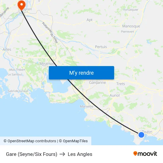 Gare (Seyne/Six Fours) to Les Angles map