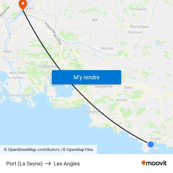 Port (La Seyne) to Les Angles map