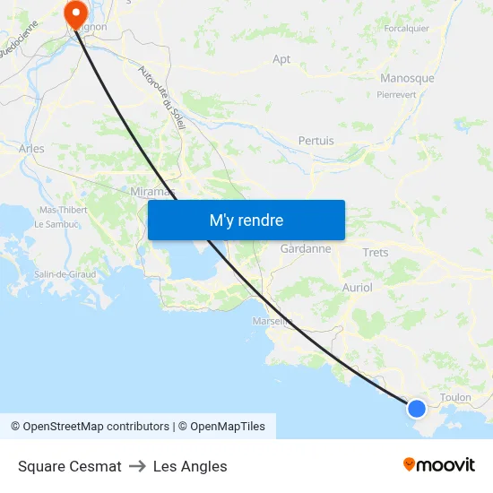 Square Cesmat to Les Angles map