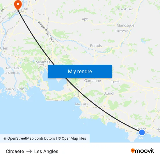 Circaëte to Les Angles map