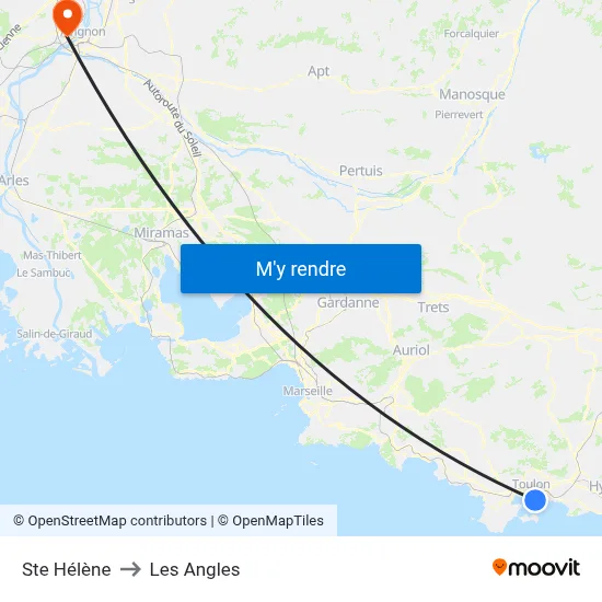 Ste Hélène to Les Angles map