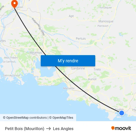 Petit Bois (Mourillon) to Les Angles map