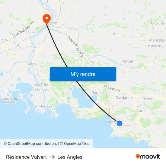 Résidence Valvert to Les Angles map