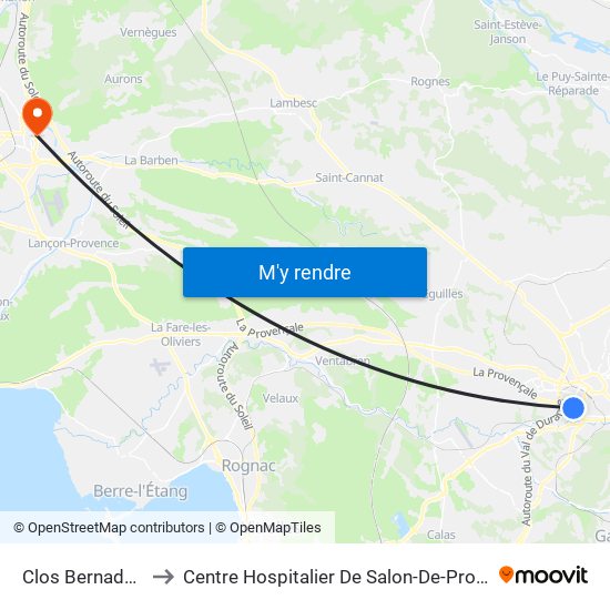 Clos Bernadette to Centre Hospitalier De Salon-De-Provence map