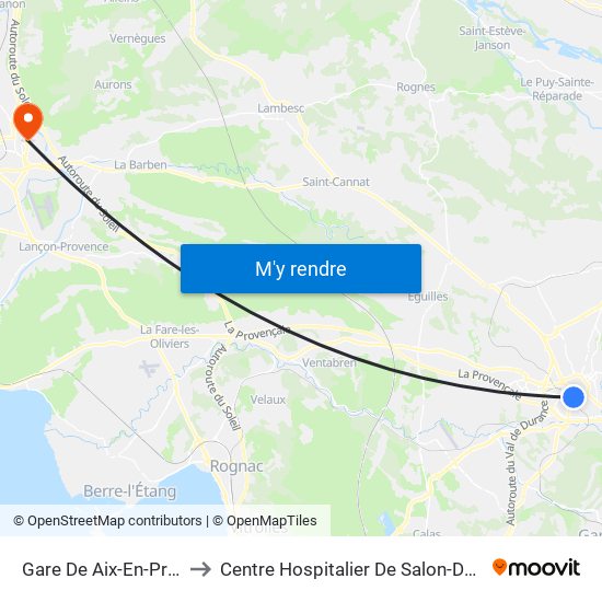 Gare De Aix-En-Provence to Centre Hospitalier De Salon-De-Provence map