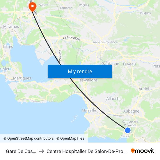 Gare De Cassis to Centre Hospitalier De Salon-De-Provence map