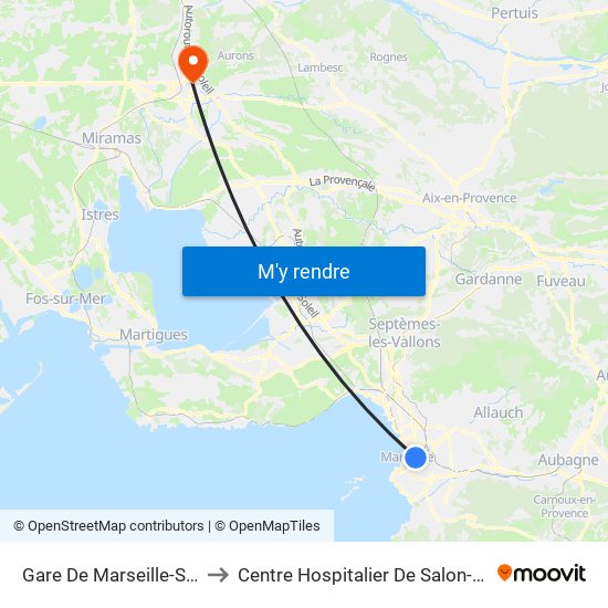 Gare De Marseille-St-Charles to Centre Hospitalier De Salon-De-Provence map