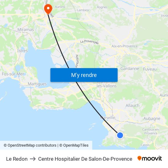 Le Redon to Centre Hospitalier De Salon-De-Provence map