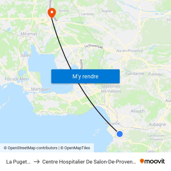 La Pugette to Centre Hospitalier De Salon-De-Provence map