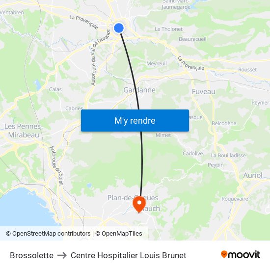 Brossolette to Centre Hospitalier Louis Brunet map