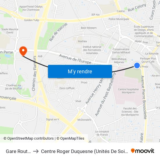 Gare Routière 03 to Centre Roger Duquesne (Unités De Soins De Longue Durée) map