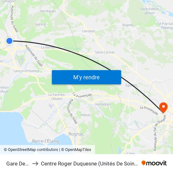 Gare De Salon to Centre Roger Duquesne (Unités De Soins De Longue Durée) map