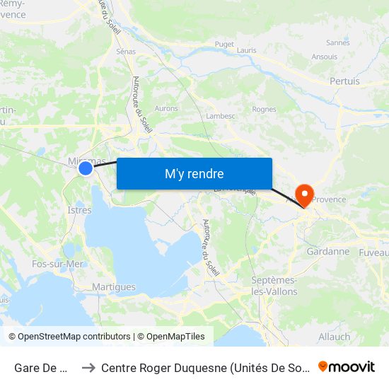 Gare De Miramas to Centre Roger Duquesne (Unités De Soins De Longue Durée) map