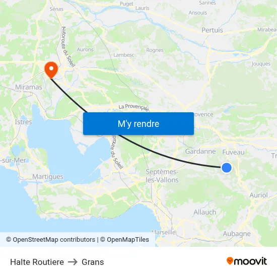 Halte Routiere to Grans map