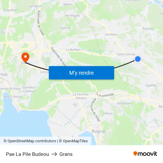 Pae La Pile Budeou to Grans map