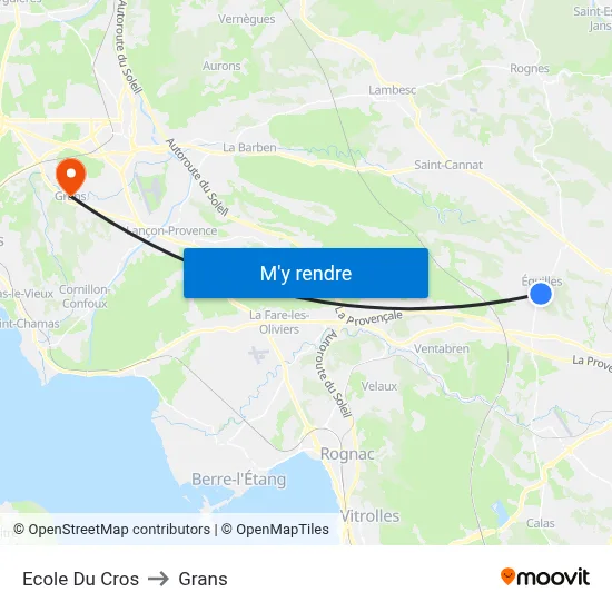 Ecole Du Cros to Grans map