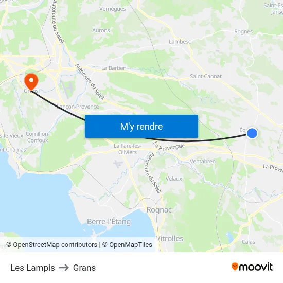 Les Lampis to Grans map