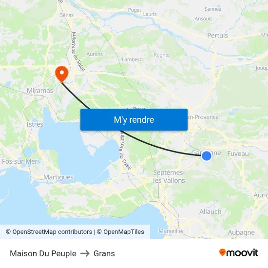 Maison Du Peuple to Grans map