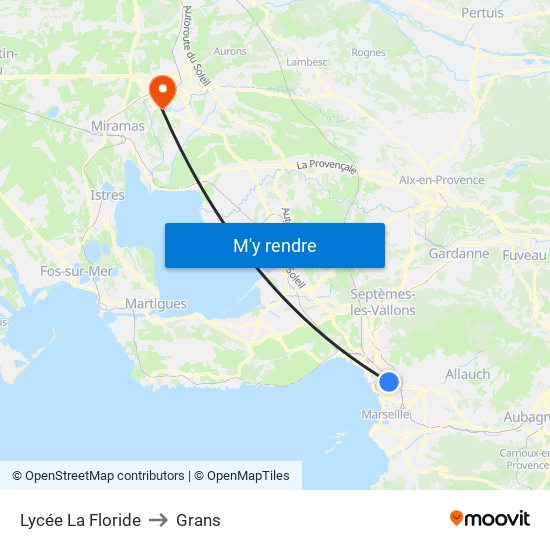 Lycée La Floride to Grans map