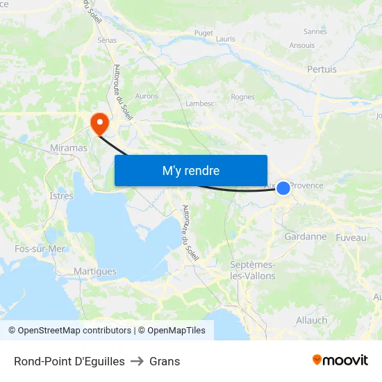Rond-Point D'Eguilles to Grans map