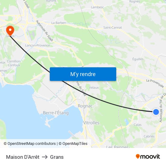 Maison D'Arrêt to Grans map
