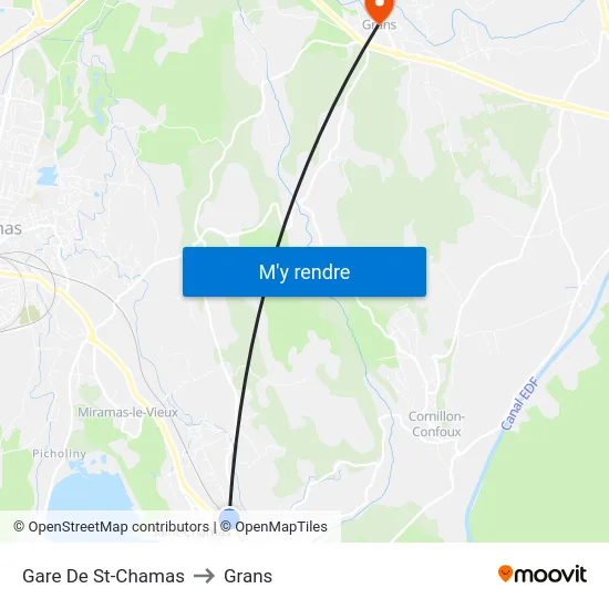 Gare De St-Chamas to Grans map
