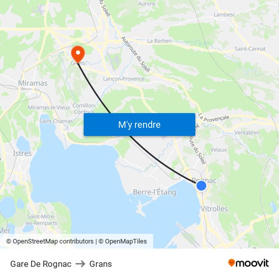 Gare De Rognac to Grans map
