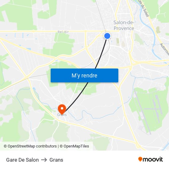 Gare De Salon to Grans map