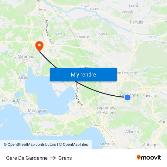 Gare De Gardanne to Grans map
