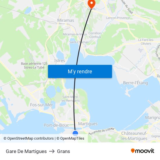 Gare De Martigues to Grans map