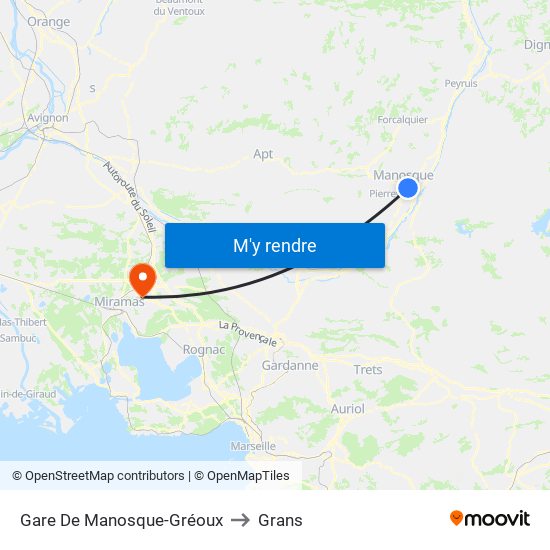 Gare De Manosque-Gréoux to Grans map