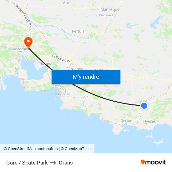 Gare / Skate Park to Grans map