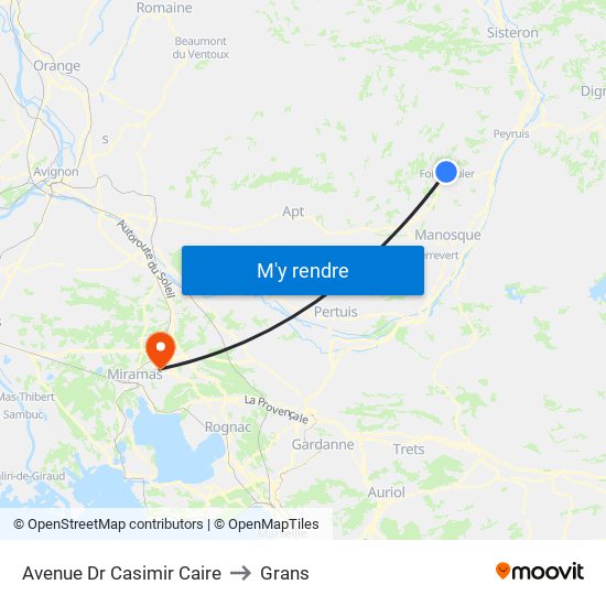 Avenue Dr Casimir Caire to Grans map
