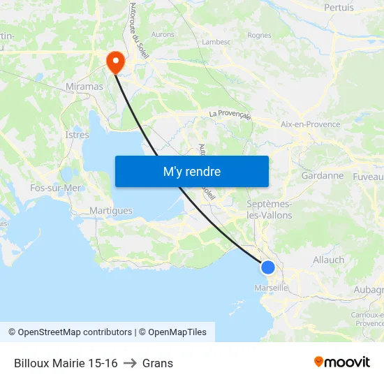 Billoux Mairie 15-16 to Grans map